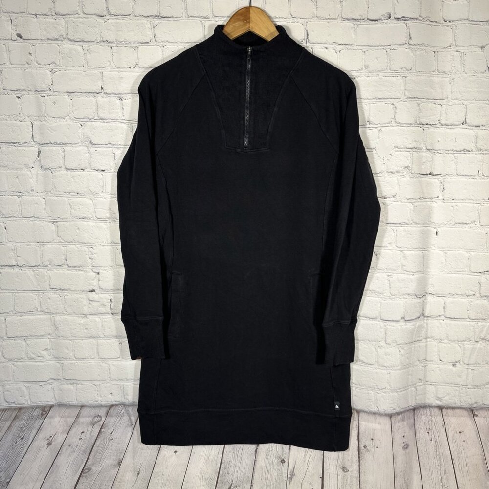 American Giant Moto Hoodie‎ Dress Black Sweatshirt Pullover Tunic Small